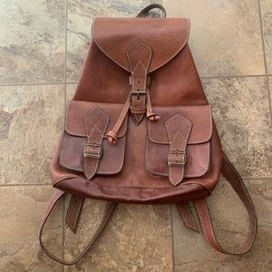 Authentic Vintage High Quality Leather Backpack Purse Bag